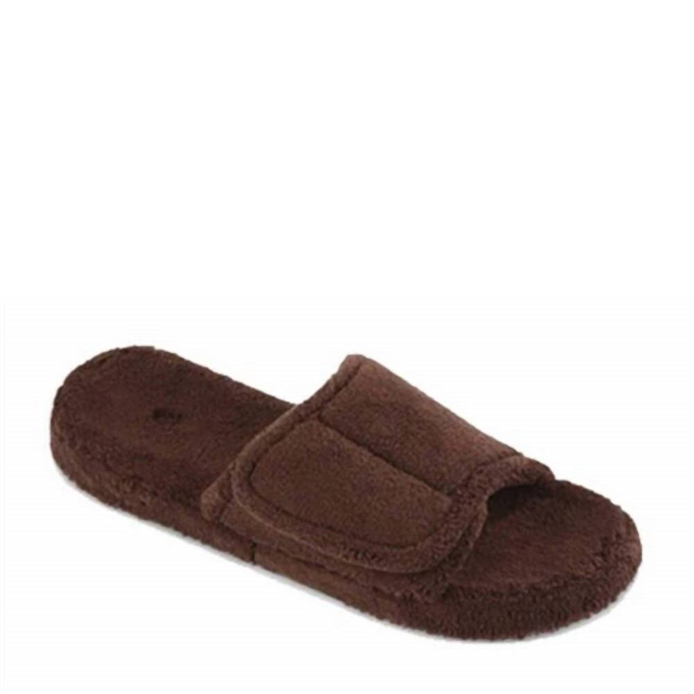 NEW ACORN men's spa slide slippers in chocolate